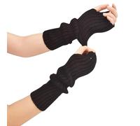 OTKARXUS Women Fingerless Gloves,1 Pair Knit Long Sleeve Arm Warmer Stretchy Mittens with Thumbhole,Winter Cable Crochet Hand Wrist Warmers for Ladies Female Girls