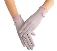 OTKARXUS Women Summer Sun Protection Gloves,1 Pair Ice Silk Lace Non Slip Driving Gloves,Full Finger Touchscreen Sunblock Glove Mittens for Riding Cycling Hiking Fishing Outdoor Activities (A Purple)