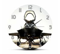 OTKU 12 Inch Decorative Wall Clock Jet Fighter Modern Design Silent Non-ticking Wall Clock For Pilot Mancave Living Room Aviation Home Decor Timepieces Wall Watch For Home Wall Decor