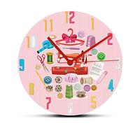 OTKU 12 inch Quiet Wall Clock Sewing Supplies And Accessories Decorative Wall Clock For Sewing Room Tailoring Wall Art Timepieces Seamstress Gift For Home Wall Decor