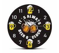 OTKU 12 inch Silent Ticking Wall Clock Beer O'Clock Tavern Modern Design Wall Clock Bar Pub Sign Decor Beer Lovers Brew Drinker Man Cave Artwork Decorative Wall Watch For Home Wall Decor