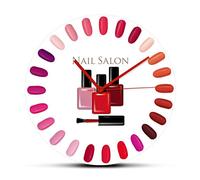 OTKU 12 inch Silent Ticking Wall Clock Nail Polish Palette Multi Colors Printed Wall Clock For Makeup Room Decor Cosmetic Art Nail Technician Sign Silent Quartz Clock For Home Wall Decor