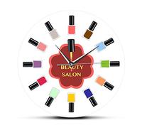 OTKU 12 Inch Silent Wall Clock 12 Colorful Nail Polish Beauty Salon Wall Clock With Manicure Pedicure Nail Wall Art Nail Salon Studio Decor Technician Gift For Modern Wall Decor