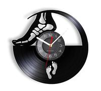 OTKU 12 Inch Wall Clock Anatomical Foot Medical Vinyl Record Wall Clock Doctor Podiatrist Clinic Artwork Vintage Album Clock Wall Watch Orthopedist Gift For Vintage Room Decoration