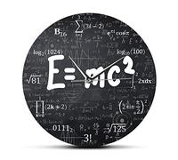 OTKU 12 inch Wall Clock E=mc2 Math Formula Wall Clock Theory Of Relativity Silent Wall Watch Scientist Physics Teacher Gift School Classroom Decor For Modern Home Decor
