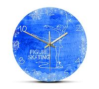 OTKU 30 cm Wall Clock Figure Skating Printed Wall Clock Lady Skater Non Ticking Round Watch Sport Timepiece Modern Design Home Decor For Home Wall Decor