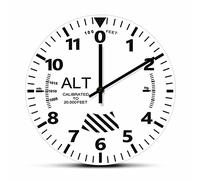 OTKU 30cm Silent Wall Clock Airplane Altimeter Print Wall Clock Aviation Instrument Moden Design Wall Watch Filight Plane Jet Home Decor Pilot Gift For Modern Home Decor