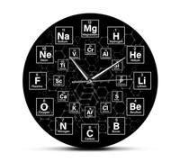 OTKU Colorful Acrylic Wall Clock 12 Inch,Periodic Table of the Elements,Modern Decorative - Battery Operated Silent Non-Ticking Round Clock for Living Room, Bedroom, Office, Bathroom
