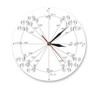 OTKU Modern 12" Acrylic Wall Clock,Unit Circle Math Teacher,Colorful Silent Non-Ticking Decorative Clock for Living Room,Bedroom,Office & Bathroom - Battery Operated