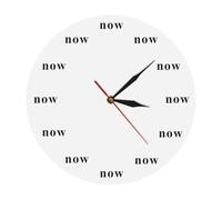 OTKU Modern Art Wall Clock 12 Inch,the Time Is Now,Colorful Acrylic Print Silent Non-Ticking Round Clock, Battery Operated for Living Room & Bedroom Decor