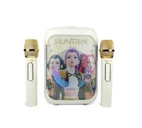 OTL Technologies K-Pop Demon Hunters Huntr/x Golden KP13 LED Karaoke 2 x Mic and Speaker Party Set, Cream