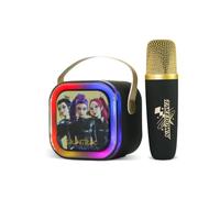 OTL Technologies K-POP Demon Hunters Huntr/x Mini LED Light Up Wireless Karaoke Speaker with Microphone Black, USB Rechargeable