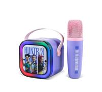 OTL Technologies K-POP Demon Hunters Huntr/x Mini LED Light Up Wireless Karaoke Speaker with Microphone Lilac, USB Rechargeable