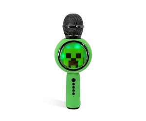 OTL Technologies MC1240 Minecraft Popsing LED Light Up Wireless Karaoke Microphone with Voice Changer Mode - Green