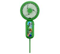 OTL Technologies Minecraft Mini Handheld Fan, Rechargeable Battery, Anti-slip Wrist Strap, Green