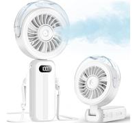 Otlonpe Handheld Mist Fan Portable, Powerful High Speed, Small Personal Rechargeable Cooling Misting Fan Water Spray Mister, 4000mAh Battery Operated for Travel Indoor Outdoor Hand Desk (White)