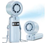 Otlonpe Handheld Misting Fan Portable, 10000mAh Rechargeable Battery, 48H Max, Powerful Turbo, 5 Speed, LED Display, Small Personal Hand Held Mist Fan Water Spray Cooling Mist for Travel Beach Cruise