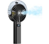 Otlonpe Handheld Misting Fan Portable, 4000mAh Rechargeable Battery Powered, Small Handheld Fan with Water Mist Spray, 4-Speed, LED Display, Small Personal Cooling Mister Fans for Travel Outdoor Beach