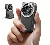 Otlonpe Mini Fan Handheld, Portable Pocket Fan USB Rechargeable, LED Display, 3-Speed, Slim and Lightweight, Folding Stand, Small Personal Hand Held Fans (Black)
