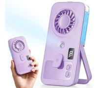 Otlonpe Mini Handheld Portable Mist Fan, Small Rechargeable Handheld Fan with Water Mist Spray, 4 Speeds, LED Display, Foldable Stand, Mini Personal Misting Cooling Fans for Travel