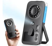 Otlonpe Mini Handheld Portable Mist Fan, Small Rechargeable Handheld Fan with Water Mist Spray, 4 Speeds, LED Display, Foldable Stand, Mini Personal Misting Cooling Fans for Travel Women & Kids