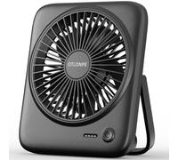 Otlonpe Portable Desk Fan, 4000mAh Small Rechargeable Quiet Personal Fan Battery-Operated & USB-Powered for Table, Travel, Bedroom, Sleeping, Office, Home Use, Cordless, 4-Speed, 6.5 Inches (Black)