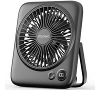 Otlonpe Portable Desk Fan, 4000mAh Small Rechargeable Quiet Personal Fan Battery-Operated & USB-Powered with LED Display for Bedroom Travel Sleeping Table Office Home Use, Cordless, 4-Speed, 6.5 Inch