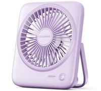 Otlonpe Portable Desk Fan, 4000mAh Small Rechargeable Quiet Personal Fan Battery-Operated & USB-Powered for Table, Travel, Bedroom, Sleeping, Office, Home Use, Cordless, 4-Speed, 6.5 Inches (Purple)