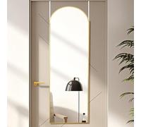 Otlsh 16"×50" Door Mirror,Arched Full Length Mirror, Over The Door, Arch Wall Mirror, Thin Frame, Aluminum Alloy, for Bedroom, Living Room, Entryway -Gold