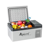 otmechl 15L Compressor Car Fridge Freezer, DC 12/24V Camping Refrigerator, Portable Mini Cool Box AC 220V for Truck Campervan RV Bo at, -20℃ to 10℃