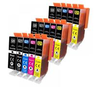 OTMFDPBG Compatible PGI 520XL 521XL Ink Cartridges For PGI 520 CLI 521 For IP3600 IP4600 IP4700 MP540 MP550 MP560 MP620 Printers(15Pcs (3SET))