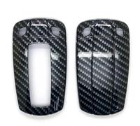OTMIK ABS Carbon Fiber Pattern Car Key Cover Cases Compatible with bmw 1 3 5 6 7 Series X1 X5 X6 E90 E92 E93 E60 Key Case Accessories (Black)