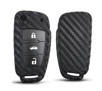 OTMIK Carbon Fiber Pattern Silicone Car Key Cover Case fit for Audi A1 A3 A4 A5 A6 Q7 C5 C6 Car key Accessories
