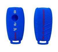 OTMIK Silicone Car Key Case Suitable for Mercedes-Benz A C E S G Class GLC CLE CLA GLB GLS W177 W205 W213 W222 X167 AMG Key Cover Accessories (Blue)