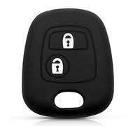 OTMIK Silicone Car Key Cover Case Compatible with Peugeot 107 206 207 307/Citroen C1 C2 C3 C4 Picasso/Toyota Aygo Soft Keyshell (Black)