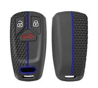 OTMIK Silicone Car Key Cover Case fit for Audi Q5 Q7 TT A4 B9 A5 A6 8S 8W 4M S4 S5 S7 TTS TFSI RS Keychain Accessories (Blue Line)