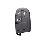 OTMIK Silicone Car Key Cover Case fit for Jeep Grand Cherokee Renegade Compass Commander Dodge Journey Challenger Charger Chrysler 300C Key Shell Accessories (Black)