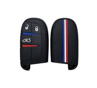 OTMIK Silicone Car Key Cover Case Fit for Jeep Renegade Compass Chrysler 300C Wrangler Dodge Key Shell Accessories (3 Buttons)