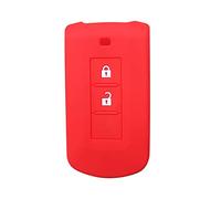 OTMIK Silicone Car Key Cover Case fit for Mitsubishi L200 Xpander ASX Outlander Mirage Eclipse Cross Pajero Sport Lancer Key Shell Accessories (Red)