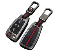 OTMIK Zinc Alloy Car Fold Key Cover Cases fit for Audi Sline A3 A4 A5 A6 B6 B7 B8 C5 C6 Q3 Q5 TT 80 S6 3 Buttons Keychain Accessories (Matte)