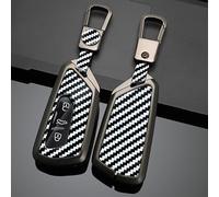 OTMIK Zinc Alloy Carbon Fiber Car Key Cover Cases fit for VW Volkswagen Golf 8 MK8 ID.3 ID.4 Cupra Skoda Octavia Keychain Accessories (White)