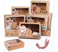 OTMVicor Vicor Christmas Cookie Boxes,6PCS Christmas Cupcake boxes,Bakery Boxes for Holiday Xmas Party gifts