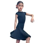 OTMYIGO Girls Long Sleeves Dance Costume, Performance Ballroom Competition Costume Salsa Tango Latin Dance Dress,Black,170