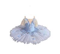 OTMYIGO Professional Ballet Tutu Girls Swan Lake Tutu Platter Pancake Tutu Ballerina Party Dress Ballet Dance competition Costum,Blue,140