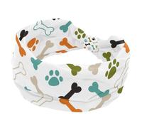 otnrnond olored Dog Cat Paw Footprint and Bones Headbands for Women's Hair,Soft Elastic Bandeau Hair Bands Makeup Yoga Workout Running Sweat Hair Wraps Fashion Hair Accessories