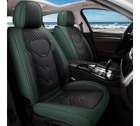 otoez Car Seat Covers Full Set, Universal Nappa Leather Seat Cover 5 Seat Waterproof & Breathable Automotive Seat Cushion Protector for Cars Seden Truck SUV Vans, Green
