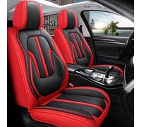 otoez Car Seat Covers Full Set Universal Nappa Leather Seat Cover for Car Seden SUV, Waterproof Automotive Seat Protector 5 Seat Full Coverage Vehicle Front and Rear Seat Cover (Red)