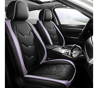 otoez Leather Seat Covers for Car Full Set, 5 Seat Car Seat Cover, Waterproof Automotive Seat Covers, Universal Seat Protector for Most Cars SedensTrucks SUVs (Black&Purple, No Pillows)