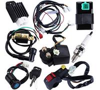 OTOHANS AUTOMOTIVE Full Wiring Harness Loom Coil Regulator CDI Solenoid Relay Spark Plug For 4 Stroke ATV 50cc 70cc 90cc 110cc 125cc Dirt Pit BIke Electric Start Engine By