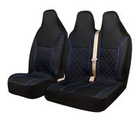 OTOKEA For VAUXHALL COMBO 2020+ - Front Seat Cover Set Semi Tailored, Quilted Black With Blue Quilted Design, Waterproof Durable Material, Airbag Friendly